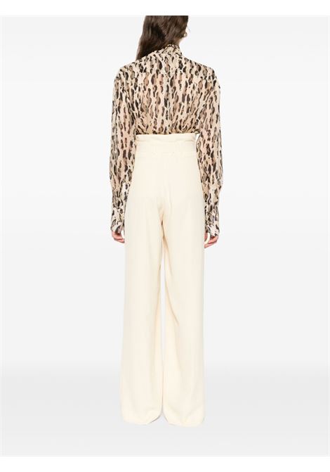 Beige Peaches belted wool trousers Dries van noten - women DRIES VAN NOTEN | 2510109261503100